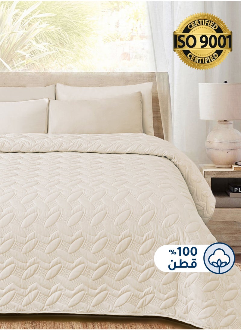 سيد المنسوجات المنزلية مفرش مضغوط مزدوج من قطن، يناسب سرير بحجم 200 × 200 سم، 4 قطع، سلسلة إلميرا  - Image 1