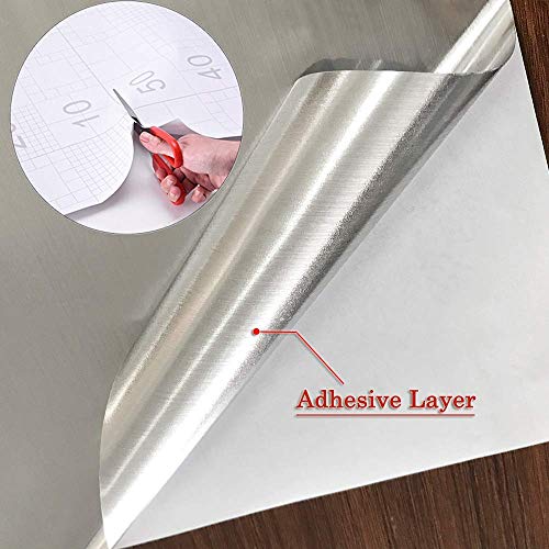 SD Enterprises Metallic Brush Silver Gloss Vinyl Self Adhesive Bathroom Kitchens Closets Furniture Cabinets Doors Walls and Fridge 24X72 Inches - Image 5