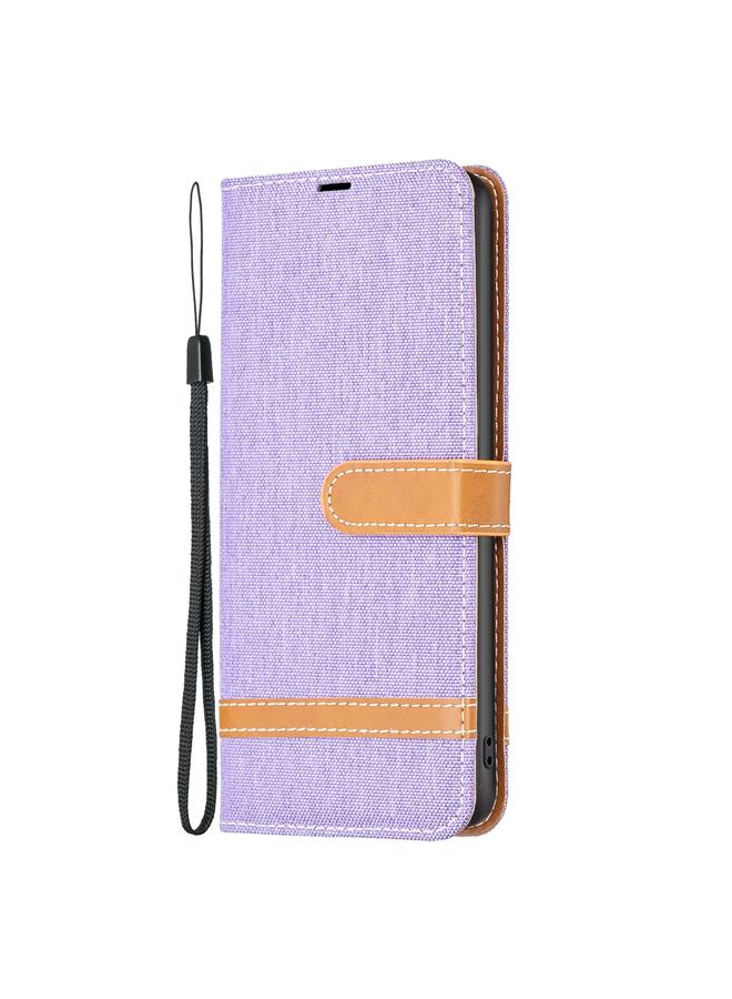 S-TOP Case For Samsung Galaxy A24 4G Color Block Denim Texture Leather Phone Case - Image 2