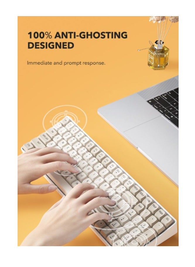 Darkflash GD100 Wireless Mechanical Gaming Keyboard, 100 Keys Layout, All Anti-Ghosting Keys, Supports Hot Swappable, PBT Dual Colour Keycaps, 1200mAH Battery, Gaming Keyboard