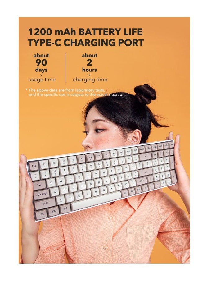 Darkflash GD100 Wireless Mechanical Gaming Keyboard, 100 Keys Layout, All Anti-Ghosting Keys, Supports Hot Swappable, PBT Dual Colour Keycaps, 1200mAH Battery, Gaming Keyboard