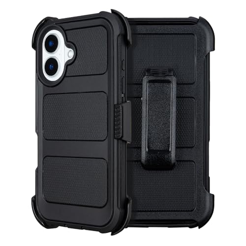 Saiboro for Defender iPhone 17 Case with Clip,for Holster iPhone 17 Case with Kickstand,for Heavy Duty iPhone17 Phone Case Rugged 2 Layers of Sturdy,Anti-Drop for Phone Case iPhone17Case Protective(Black) - Image 1