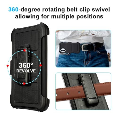 Saiboro for Defender iPhone 17 Case with Clip,for Holster iPhone 17 Case with Kickstand,for Heavy Duty iPhone17 Phone Case Rugged 2 Layers of Sturdy,Anti-Drop for Phone Case iPhone17Case Protective(Black) - Image 3