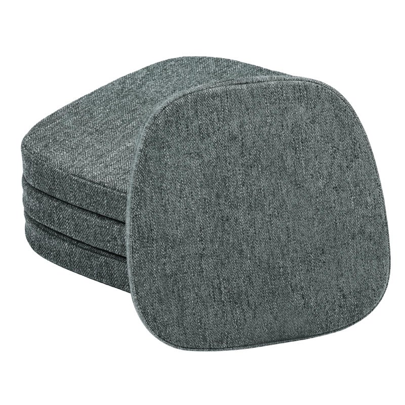 baibu 14In Metal Chair Cushion with Ties Set of 4 NonSlip Metal Dining Chair Pads Kitchen Seat Cushions with Machine Washable Cover 14x14x15in Dark Grey