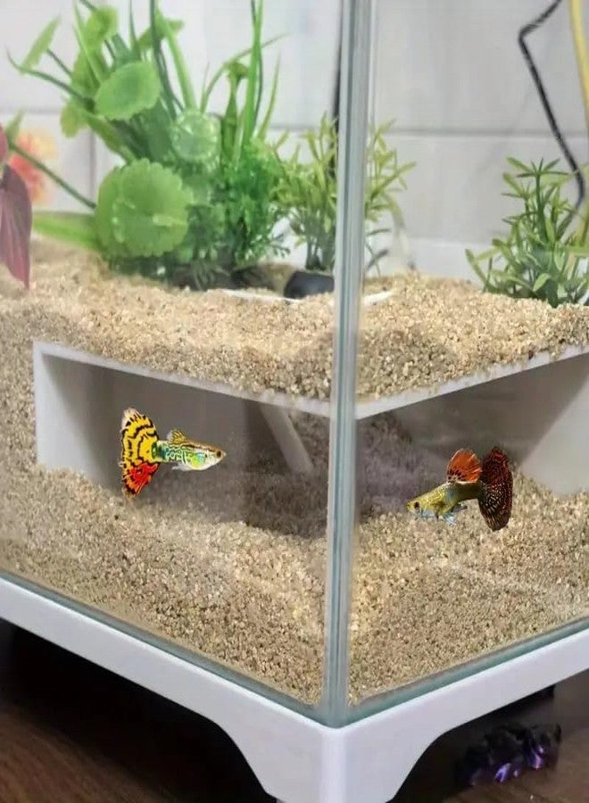 LingoFoto Aquarium Undergravel Fish Tunnel Hide Cave Corner Tank Decorations Under Gravel Viewing Tunnel Fish Cave for Aquarium Hideout (White,Style 8) - Image 1