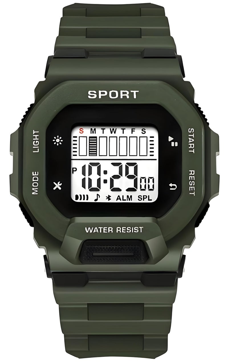 RACNOS Digital Silicone Strap Sports Watch for Boys | Sports Watch for Kids Boys | sportz Watch (Mahendi) - Image 1