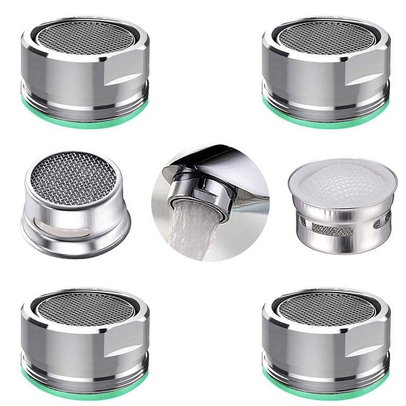 BOETOADG 4PCS Faucet Aerator, 2 Packs of Aerator Filter Replacement Parts, With Brass Housing 15/16 Inch 24mm External Thread Aerator Faucet Filter, With Gasket, For Kitchen and Bathroom - Image 1