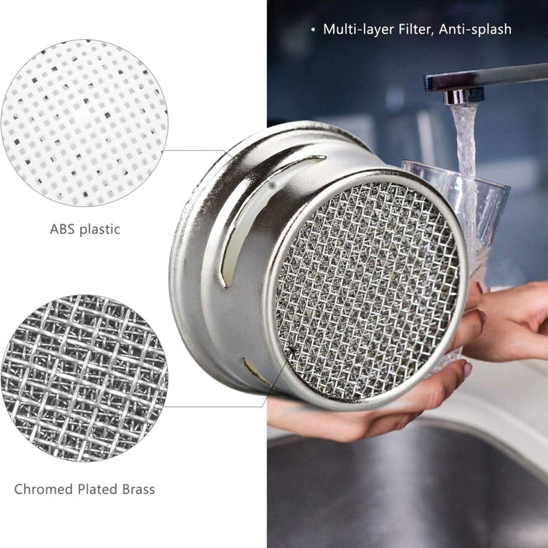BOETOADG 4PCS Faucet Aerator, 2 Packs of Aerator Filter Replacement Parts, With Brass Housing 15/16 Inch 24mm External Thread Aerator Faucet Filter, With Gasket, For Kitchen and Bathroom - Image 3