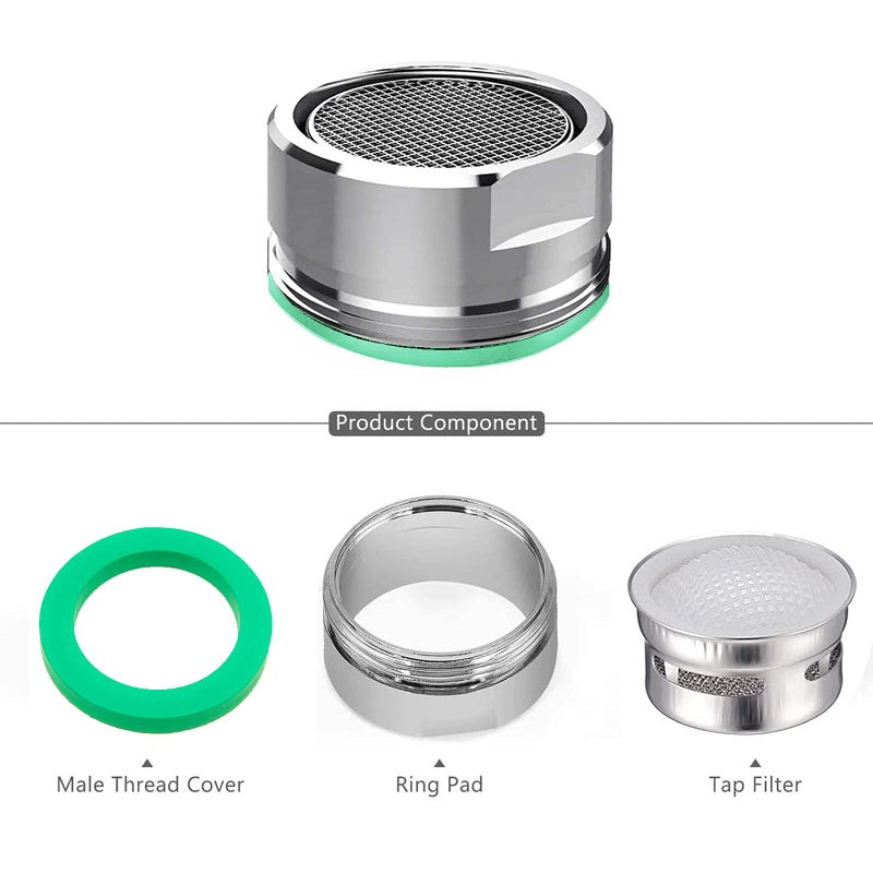 BOETOADG 4PCS Faucet Aerator, 2 Packs of Aerator Filter Replacement Parts, With Brass Housing 15/16 Inch 24mm External Thread Aerator Faucet Filter, With Gasket, For Kitchen and Bathroom - Image 4