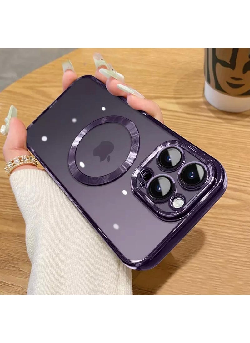 Go Aksesuar iPhone 13 Promax Compatible Deep Purple (Extra Lens Protection) Laser Camera Protected Case  - Image 1