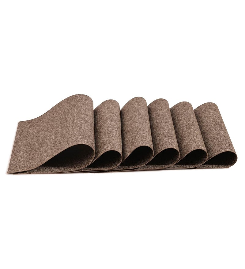 OBSESSIONS Set of 6 Premium D.Brown PVC Table Placemats (30x45 cm) - Heat Resistant, Water Repellent, Wipeable, Stain Resistant, and Easy to Maintain - Perfect for Protecting Your Dining Table - Image 4