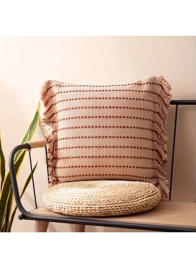 Modern Decorative Jacquard Weave Solid White Pillowcase 17.72x17.72 Inch For Sofa Living Room - Image 4