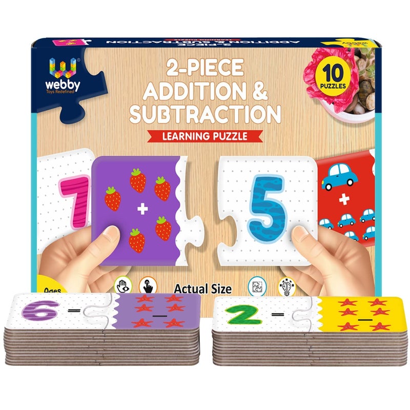 Webby Addition Subtraction 2 Pieces Learning Pack Jigsaw Puzzle, Montessori Early Educational Pre School Puzzle Toys for 3+ Years Kid - Image 5