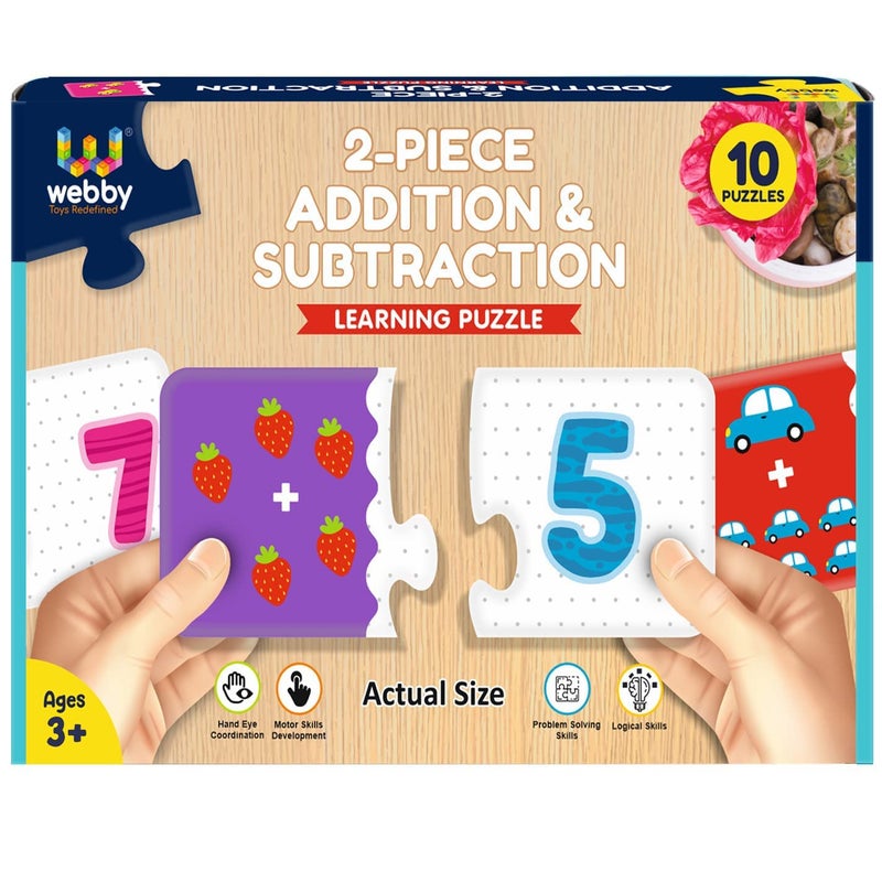 Webby Addition Subtraction 2 Pieces Learning Pack Jigsaw Puzzle, Montessori Early Educational Pre School Puzzle Toys for 3+ Years Kid - Image 1