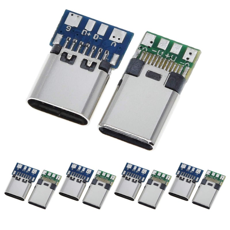 ANMBEST 10PCS USB 3.1 Type C Connector 24 Pins Male Female Plug Socket Receptacle Adapter to Solder Wire & Cable 24P PCB Board Support Module - Image 1