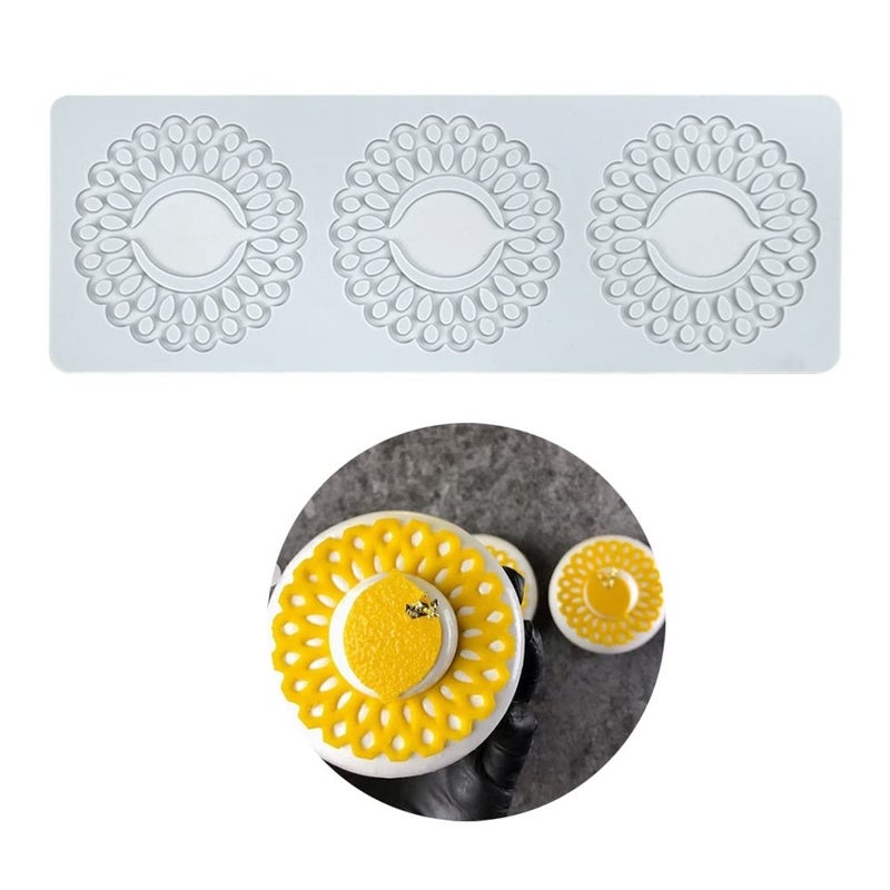 Silicone Molds 3D Hollow Leaf Chocolate Molds Honeycomb Bee Candy Mold Flower Pattern Fondant Mold Cake Topper Sugar Craft Decoration R_Sunflower_1008 356 008inch