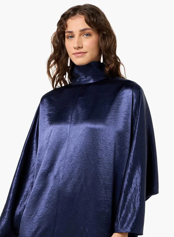 Iconic BLUE Iconic Kaftan Midi Dress with Slit for Women | Best Price UAE