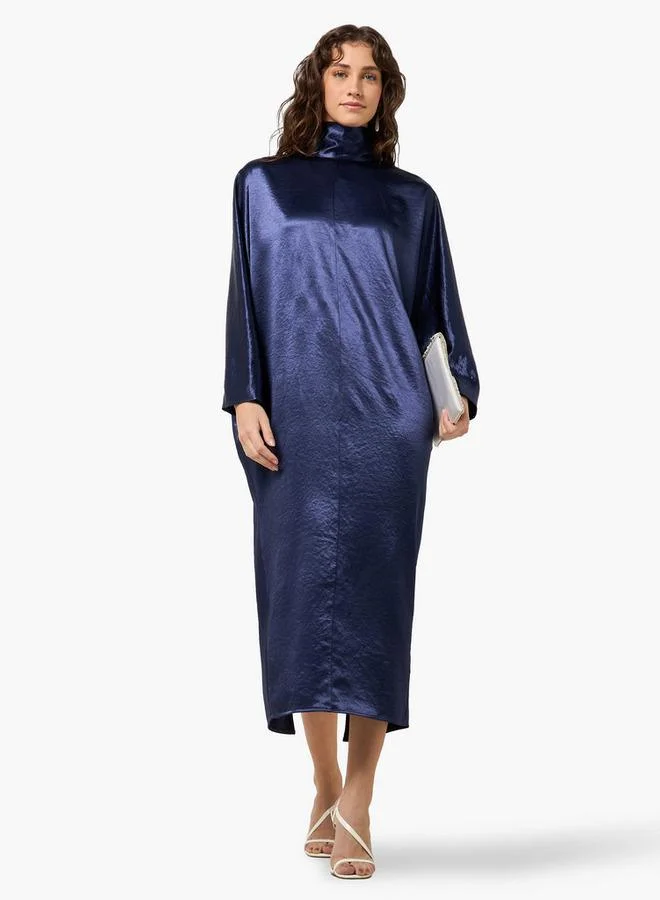 Iconic BLUE Iconic Kaftan Midi Dress with Slit for Women | Best Price UAE