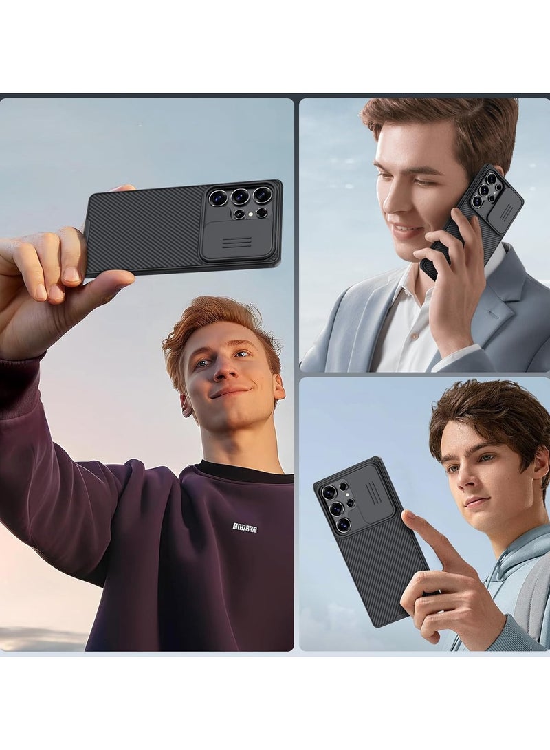 نيلكين جراب NILLKIN Galaxy S25 Ultra 5G، حماية للكاميرا، غطاء كاميرا منزلق، جراب واقٍ رفيع رفيع لهاتف Samsung Galaxy S25 Ultra (أسود) - Image 4