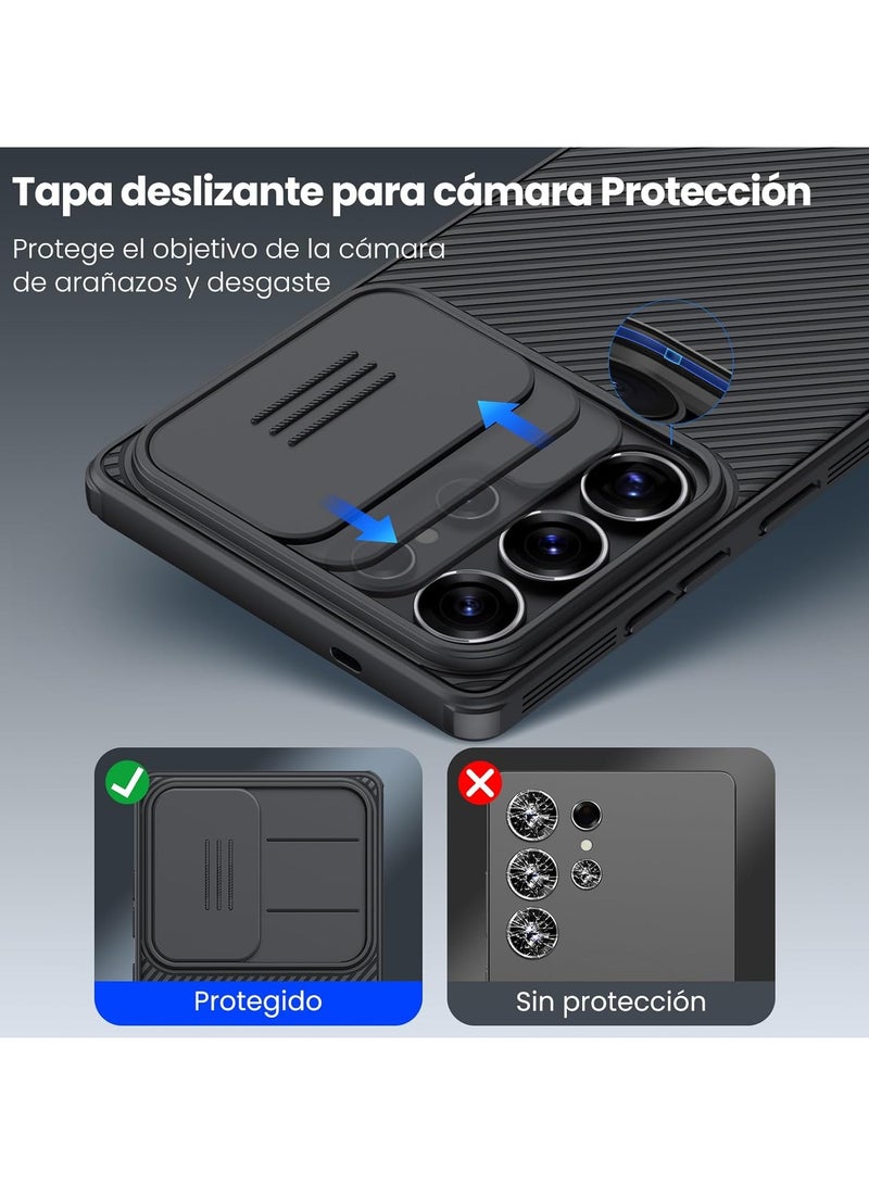 نيلكين جراب NILLKIN Galaxy S25 Ultra 5G، حماية للكاميرا، غطاء كاميرا منزلق، جراب واقٍ رفيع رفيع لهاتف Samsung Galaxy S25 Ultra (أسود) - Image 5