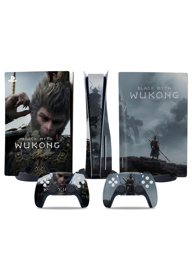 Generic PS5 Game Machine Sticker Black Myth Wukong Color Film Protective Film Optical Drive Digital Handle Color Sticker-Color:Tn-ps5tp-0014 (5 Pieces Per Edition)  - Image 3