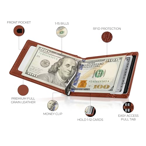 Kingly Trace Airtag Wallet for Men Smart RFID Blocking Leather Wallet with Airtag Holder Money Clip Minimalist Trackable Design with Pull Tab Secure Wallets - Image 3