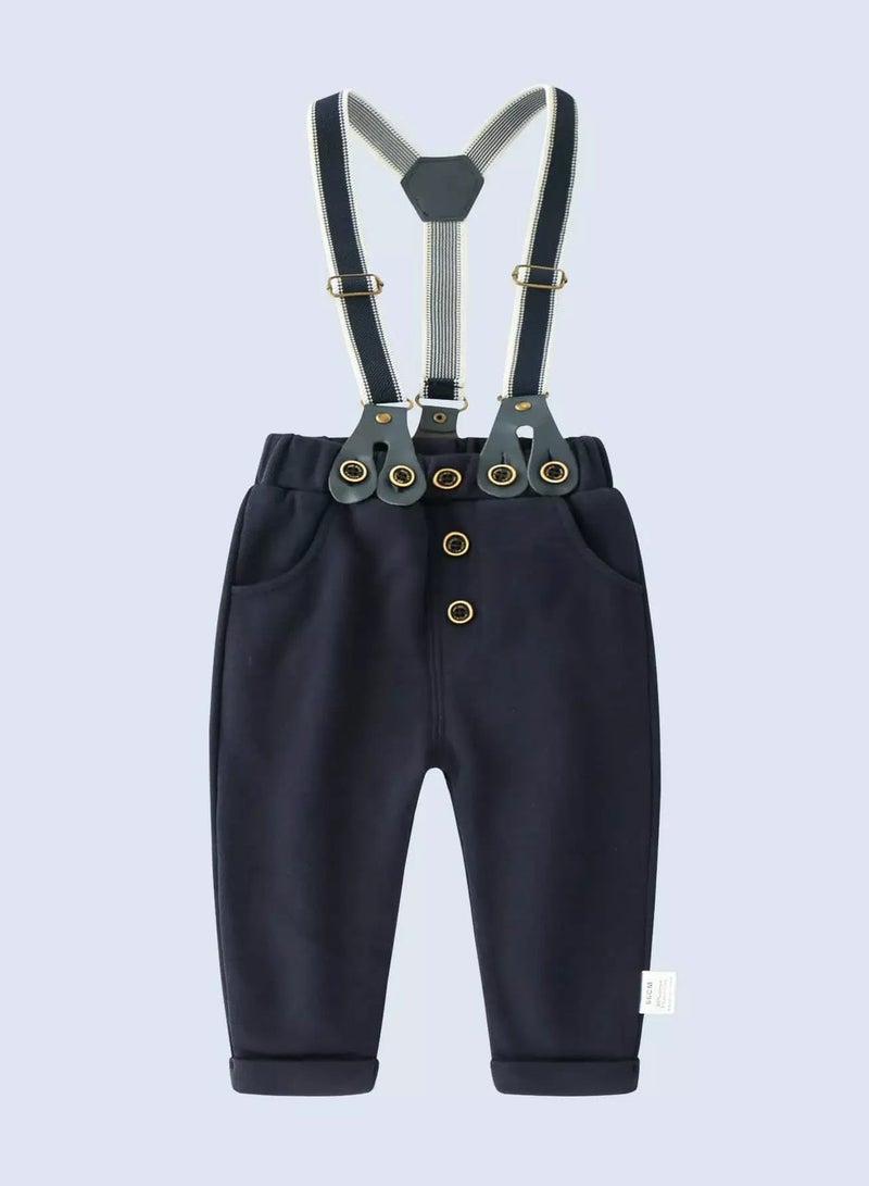 Baby Chevron Bow Front Polo Shirt & Overall Jumpsuit - Image 3