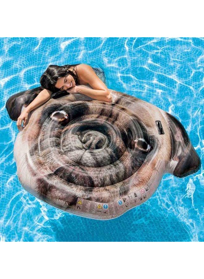 INTEX Inflatable Pug Face Island Mattress Lilo 173Cm X 130Cm. Perfect For The Pool. - Image 4