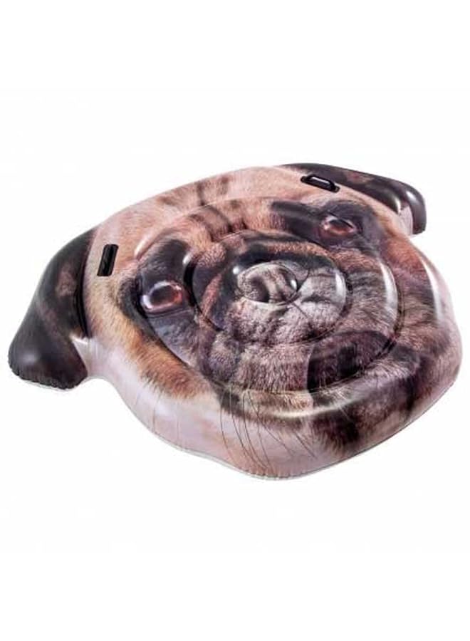INTEX Inflatable Pug Face Island Mattress Lilo 173Cm X 130Cm. Perfect For The Pool. - Image 1