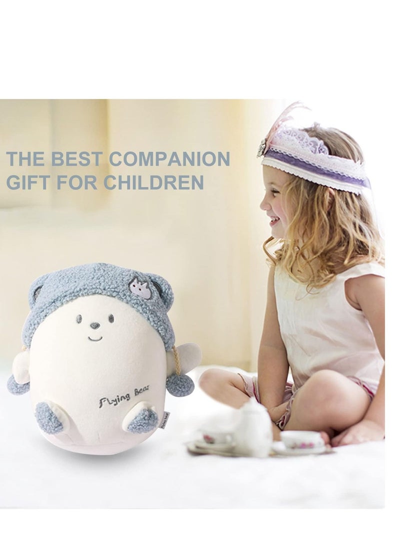 SYOSI وسادة سفر للأطفال، وسادة سفر 2 في 1 للأطفال، وسادة ناعمة ولطيفة على شكل دب يمكن تحويلها إلى وسادة عنق على شكل حرف U لراحة قصوى أثناء السفر بالطائرة أو السيارة أو القطار أو الحافلة - Image 2