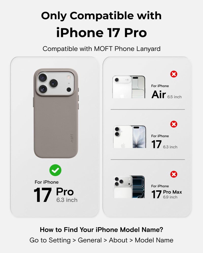 MOFT for iPhone 17 Pro Case- MOVAS Snap Case, MagSafe Compatible, Soft-Touch Vegan Leather, Classic Minimalist Design, Lightweight, Stain-Resistant & Camera Protection, Taupe - Image 2