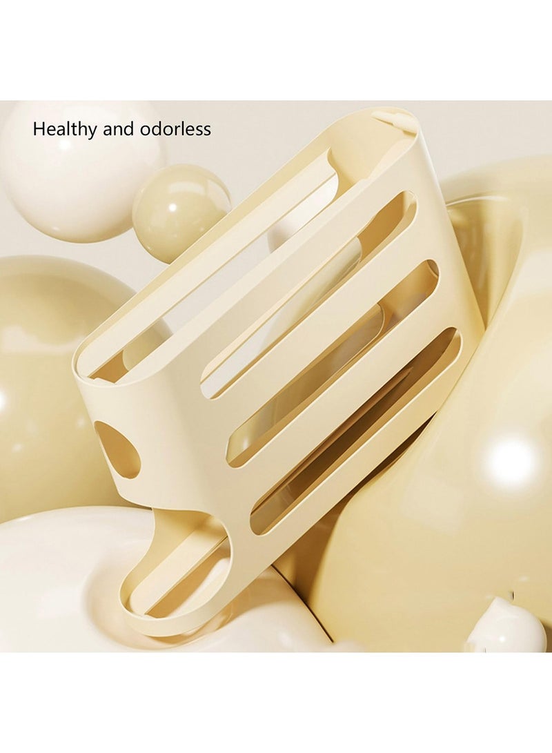 ممون حامل بيض بأربع طبقات للثلاجة، منظم بيض لطاولة المطبخ والثلاجة، موزع بيض موفر للمساحة يتحرك تلقائيًا، سعة 30 بيضة (أصفر) - Image 4