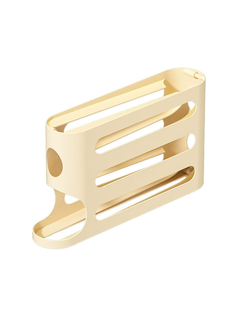 ممون حامل بيض بأربع طبقات للثلاجة، منظم بيض لطاولة المطبخ والثلاجة، موزع بيض موفر للمساحة يتحرك تلقائيًا، سعة 30 بيضة (أصفر) - Image 1