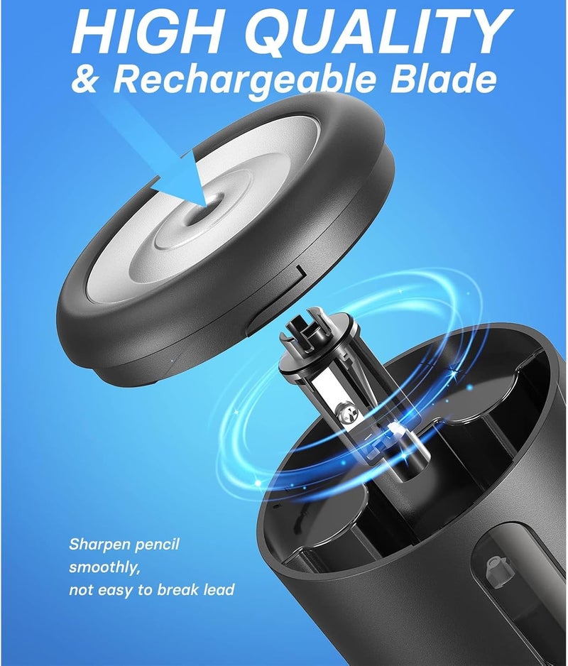 X spring Electric Pencil Sharpener, Portable Battery Pencil Sharpener For Lightweight, Electric Pencil Sharpeners For Kids, Usb Powerd Pencil Sharpeners For Artist Classroom School Work - Image 2