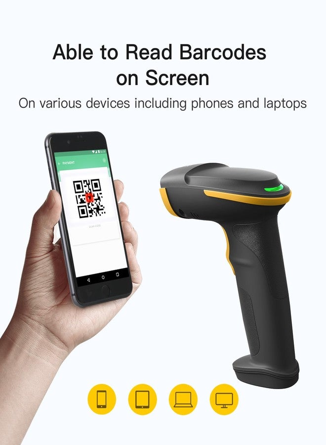 Inateck 2D Barcode Scanner Bluetooth, Barcode Reader with 2.4Ghz Smart Base, Screen Scanning, BCST-54 Black - Image 3