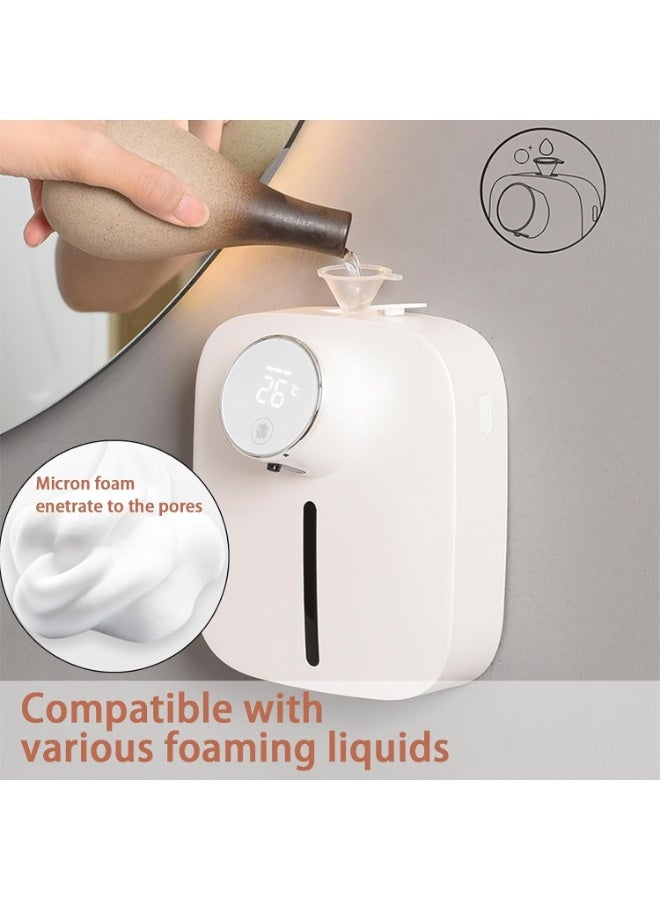 Automatic Foam Soap Dispenser, Non-Contact, Rechargeable with Digital Display & Temperature Monitor, White - Image 5