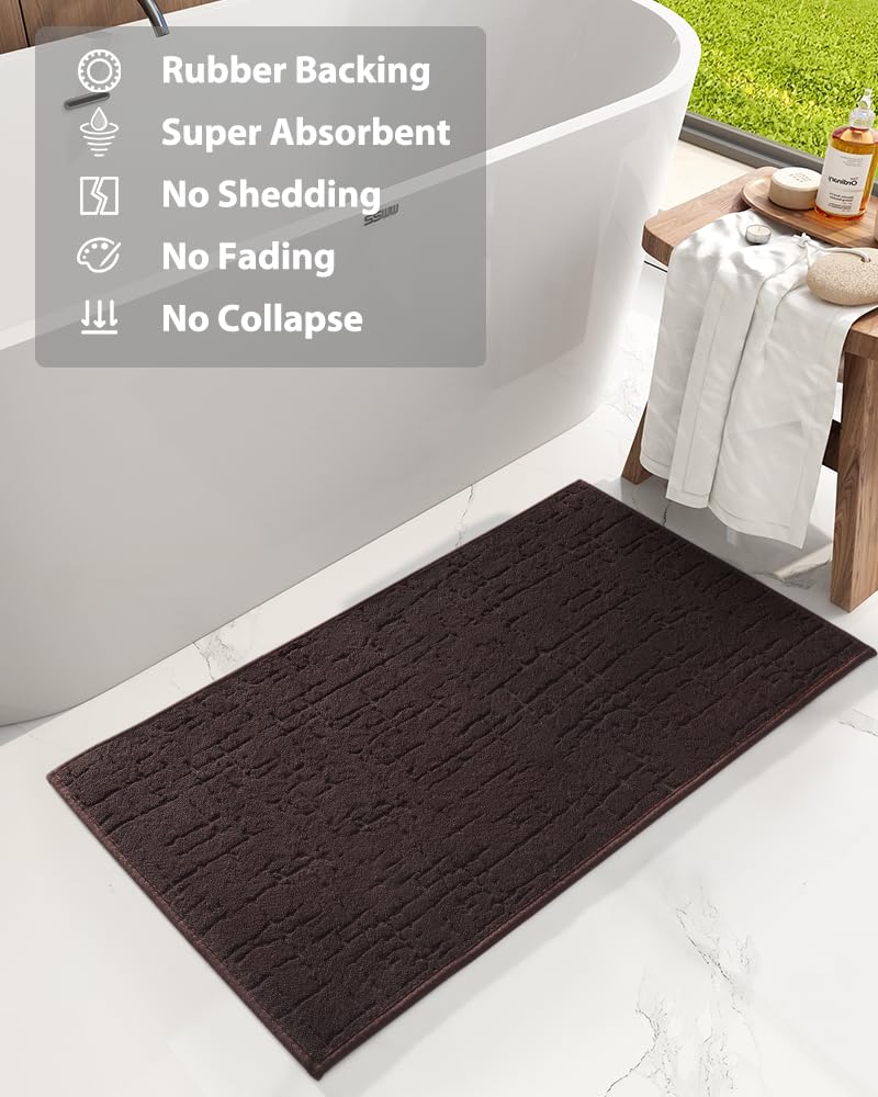 AMOAMI-Bath Mat-Super Absorbent Quick Dry Bathroom Floor Mats-Rubber Backing Washable Bath Mats for Bathroom Thin Bathroom Rugs Fit Under Door-Bath Rug for in Front of Sink Bathtub Shower Room - Image 2