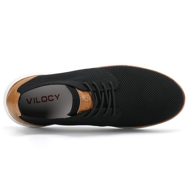 VILOCY Men's Fashion Dress Sneakers Casual Walking Shoes Business Oxfords Comfortable Breathable Lightweight Tennis Zapatos para Hombre Black,US11 EU44 - Image 3