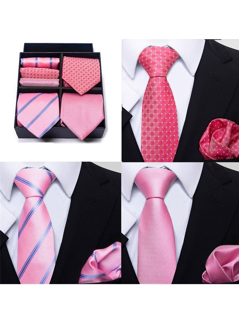 6pcs men's gift box set 3 ties 3 chest scarves fashion business tie square scarf set  - Image 2