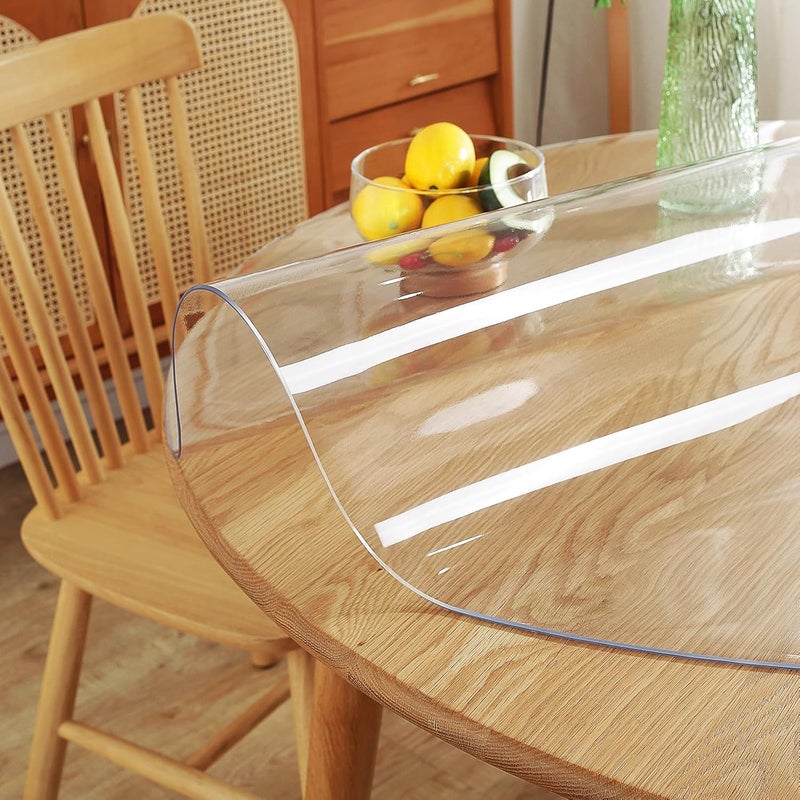 Warmstar Round Clear Table Protector, 44Inch 2mm Thick PVC Tablecloth for Dining & Coffee Tables - Image 5