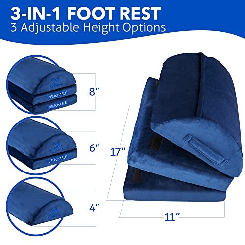 EverRest Under Desk Footrest for Office Use - Warmer Feet, 3 Adjustable Heights - Tall Ergonomic Foot Rest Stool for Gaming Chair, Computer - Leg Support for Work from Home - Image 4