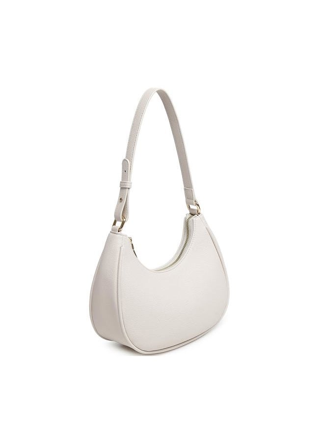 WSRYDJDL Crescent Shoulder Bags for Women Cute Hobo Tote Handbag Under the Arm Purses Mini Clutch Purse with Zipper Closure, Lychee Beige - Image 3
