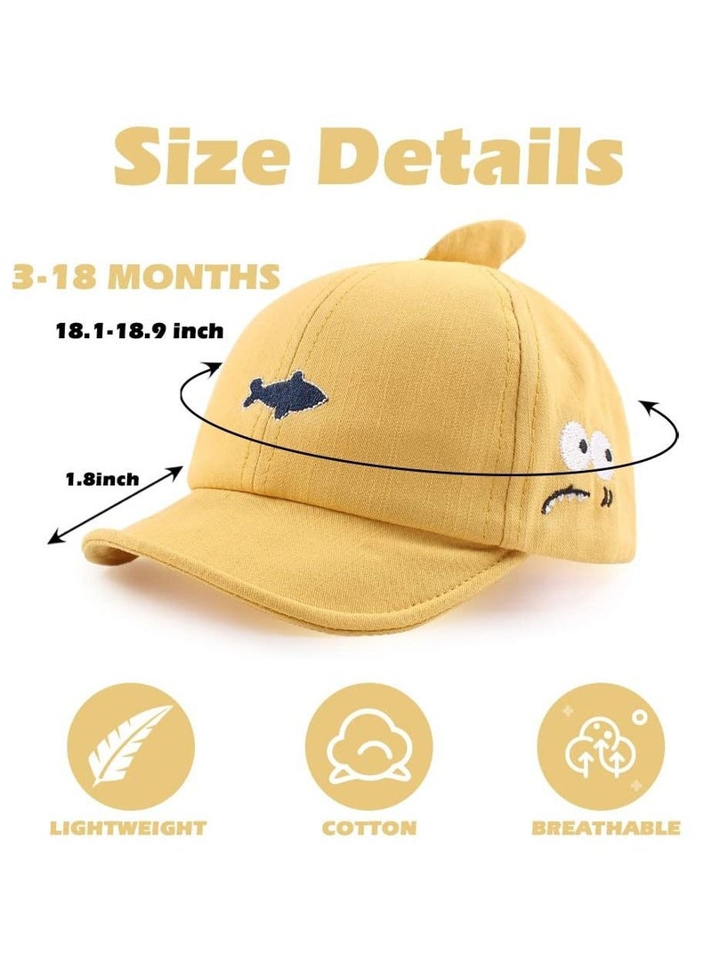 Captaintech Baby Duck Cap Infant Kids Sun Hat Bear Cute Cartoon Caps Spring Summer,Sun Hat for Baby Boy Girl, Kids Baseball Caps for Little boy Girl Spring Summer Sun hat, Soft Cotton Hat for Baby Toddler - Image 2