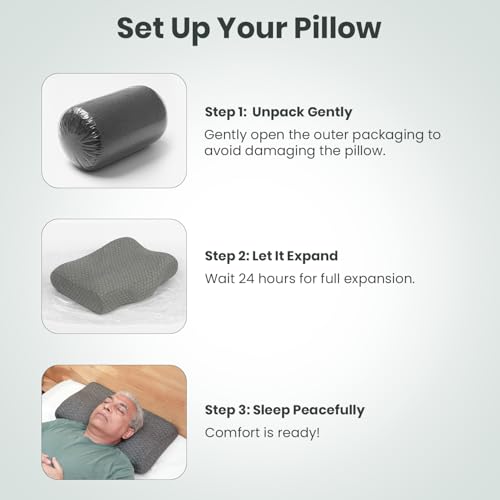 AGEasy Antara Cervical Pillow for Neck, Back & Shoulder Pain, Improves Posture & Spinal Alignment | Orthopedic Cushion with 100% Memory Foam & Skin Friendly Cover - Image 4