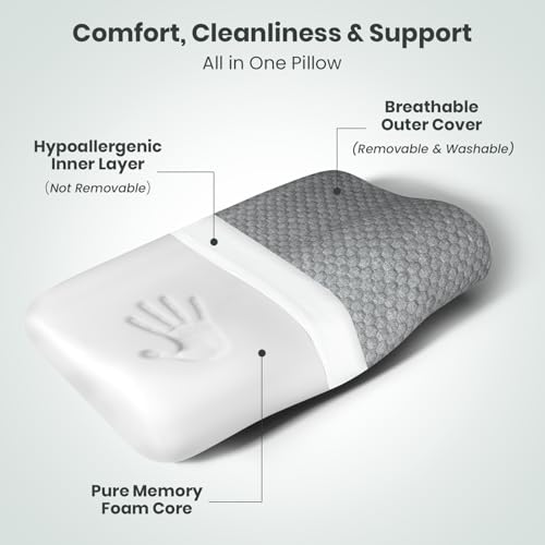 AGEasy Antara Cervical Pillow for Neck, Back & Shoulder Pain, Improves Posture & Spinal Alignment | Orthopedic Cushion with 100% Memory Foam & Skin Friendly Cover - Image 3