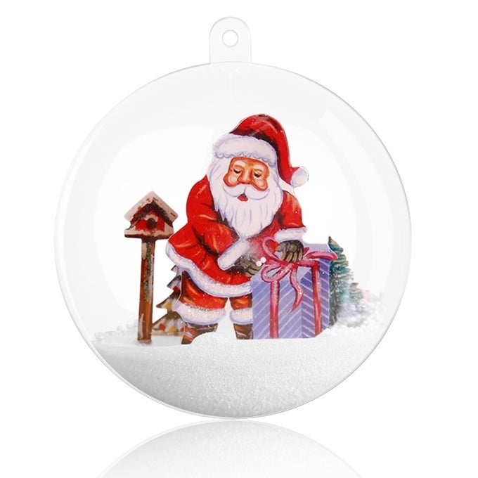 20Pcs DIY Plastic Christmas Tree Hanging Ornaments Ball Clear Fillable Ornaments Ball 80mm 314 Decoration Art Crafts for New Years Present Holiday Wedding Party Home Decor