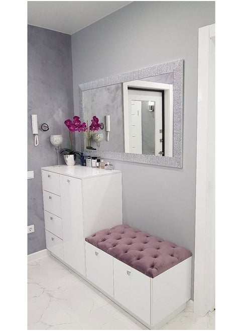 Capittoneh Seat and organizer Furniture SMR-2.15 Fruit Boot 100x35x160 cm - White