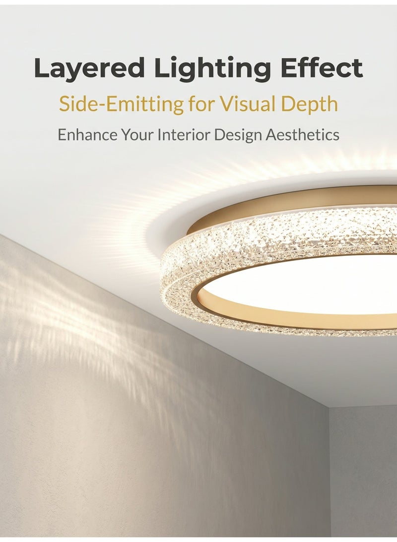 SageLiving Modern Round LED Ceiling Light 72W | RG Multi-Color Dimmable Flush Mount Lamp with Metal & Acrylic | 50cm Bright Lighting for Bedroom, Living Room & Study (15–25㎡) - Image 5