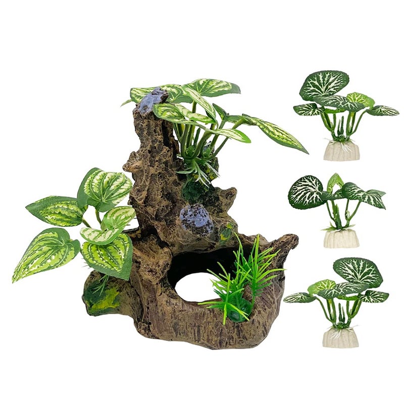 Smoothedo-Pets Betta Fish Tank Cave Decorations Aquarium Decoration Ornaments Accessories Betta Leaf pad Hammock (Fish Cave Toy-A) - Image 1