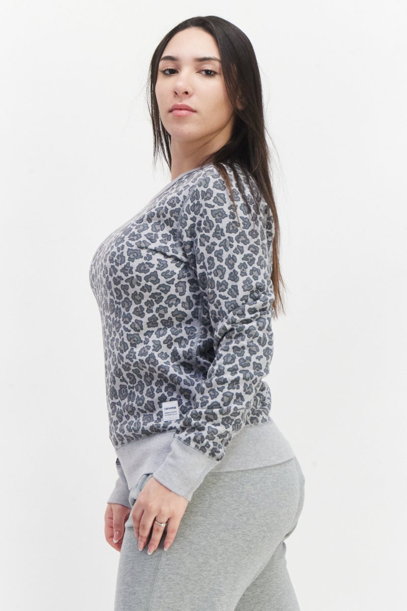 CONVERSE Women Sportswear Fit Outdoor Sweatshirt, Grey - Image 4